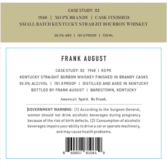 Buy Frank August Bourbon Case Study 02 Whiskey® Online