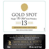 Gold Spot Generations Edition 13 Year Old Irish Whiskey