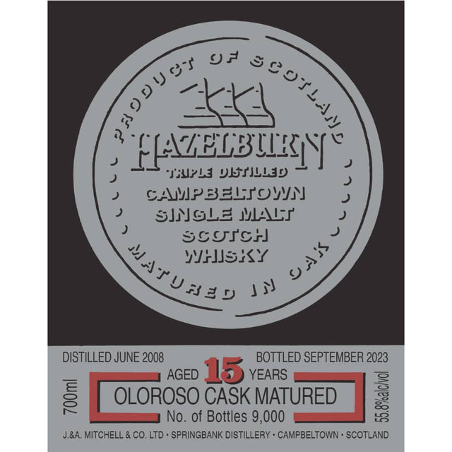 Hazelburn 15 Year Old Oloroso Cask Matured 2023  700ML