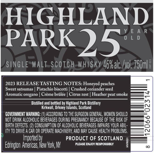 Highland Park 25 Year Old 2023 Release Whiskey