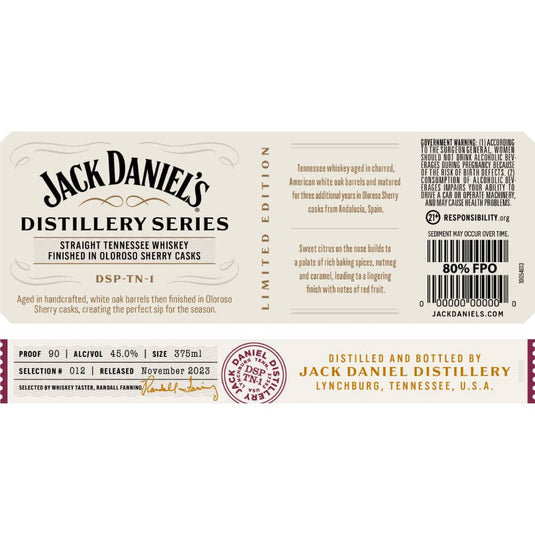 Jack Daniel's Distillery Series No. 12 Whiskey