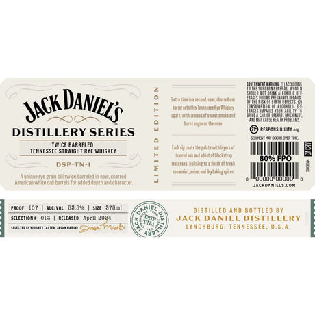 Jack Daniel’s Distillery Series No. 13  375ML