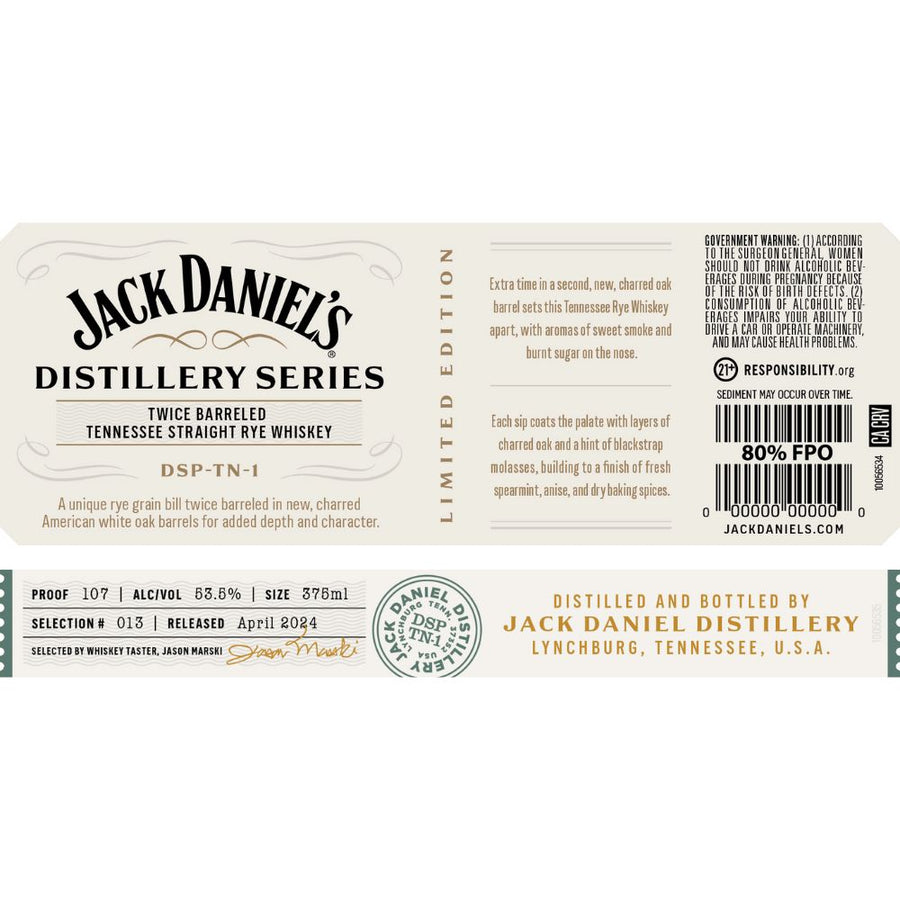 Jack Daniel’s Distillery Series No. 13  375ML