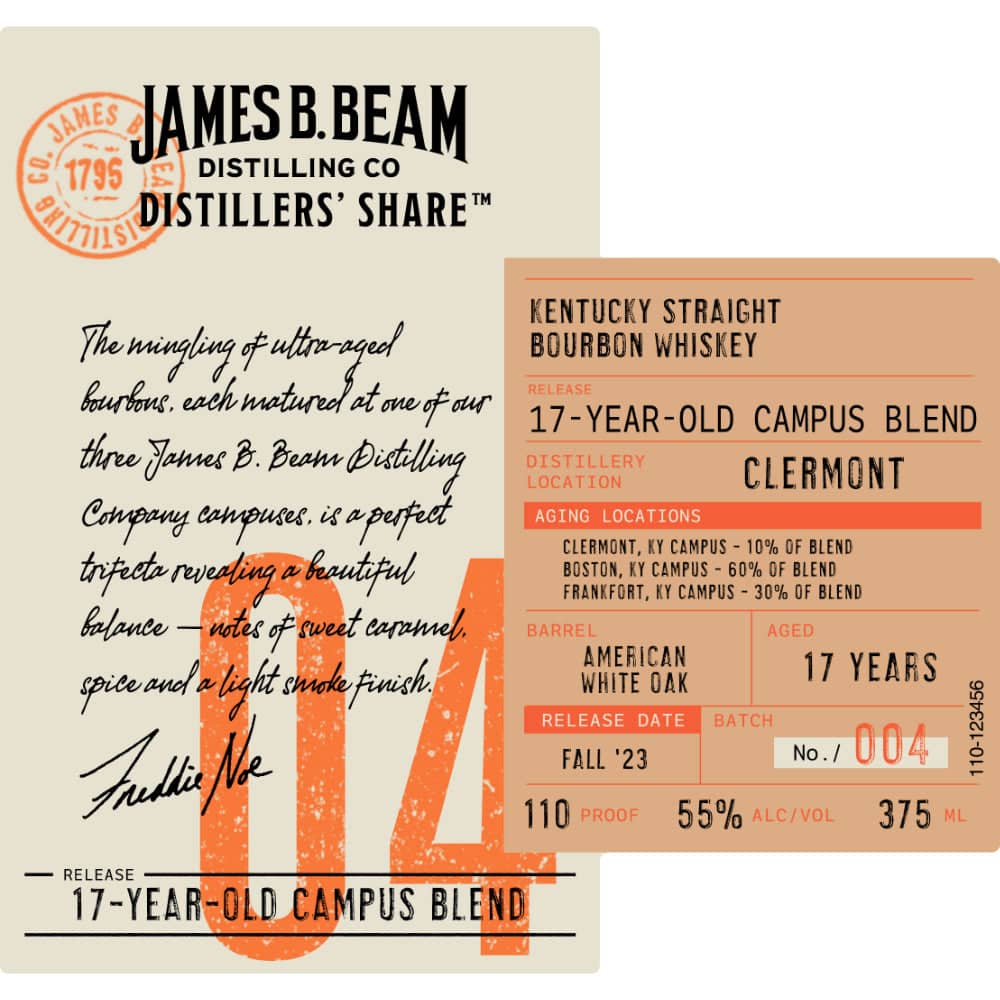 James B. Beam Distillers' Share 04 17 Year Old Campus Blend Whiskey