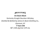 Jim Beam Black 7 Year Old Bourbon 375mL