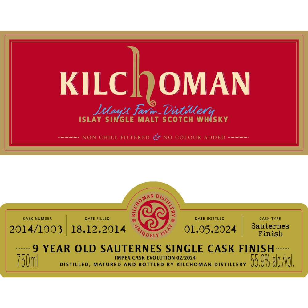 Kilchoman 9 Year Old Sauternes Cask ImpEx Cask Evolution 02/2024