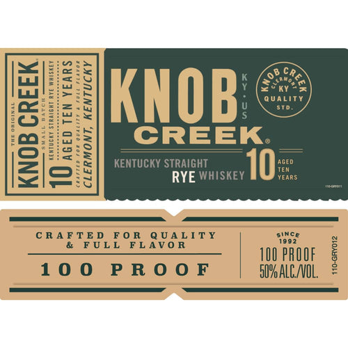 Knob Creek 10 Year Old Kentucky Straight Rye