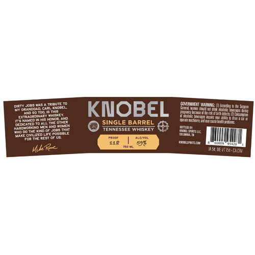 Knobel Single Barrel Tennessee Whiskey by Mike Rowe