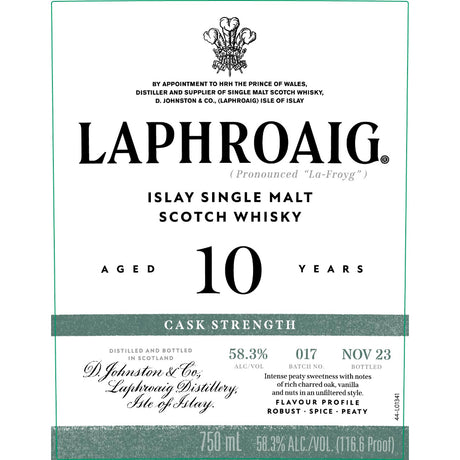 Laphroaig 10 Year Old Cask Strength Batch 017