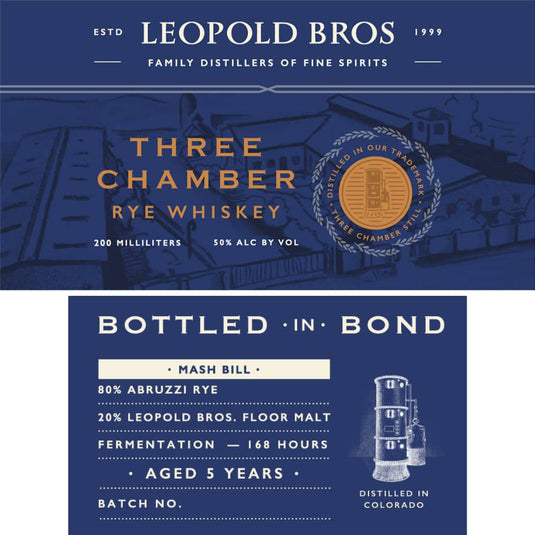 Leopold Bros 5 Year Old Bottled in Bond Three Chamber Rye