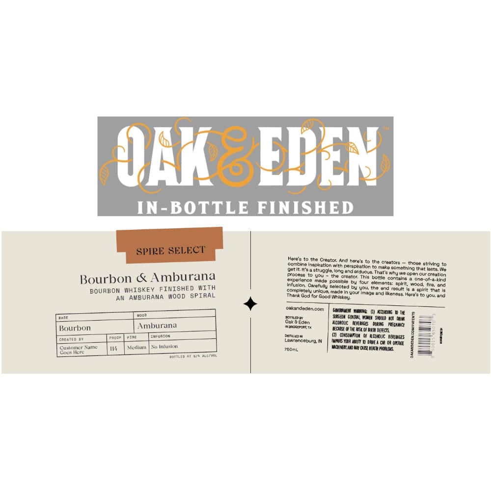 Oak & Eden Spire Select Bourbon & Amburana