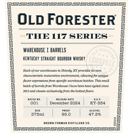 Old Forester The 117 Series Warehouse I Barrels Straight Bourbon