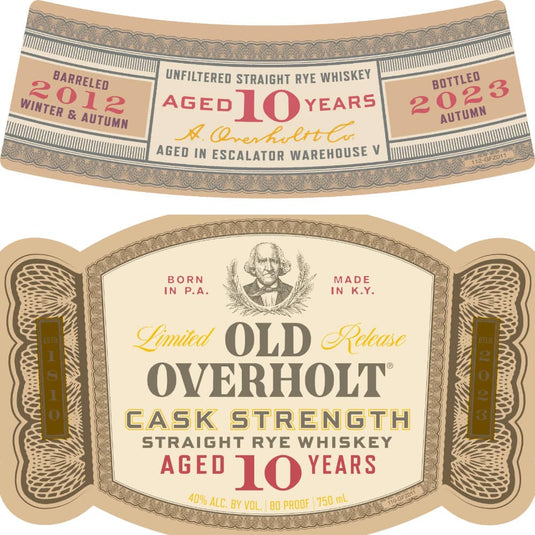 Old Overholt 10 Year Old Cask Strength Straight Rye Whiskey