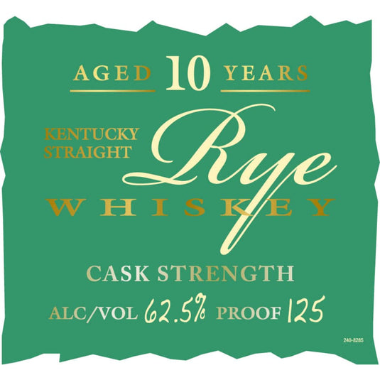 Parker’s Heritage Collection 10 Year Old Cask Strength Straight Rye