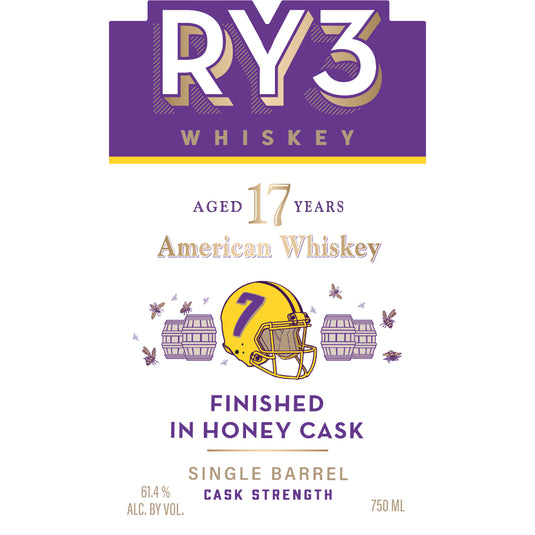 RY3 17 Year Old Honey Cask Finished American Whiskey
