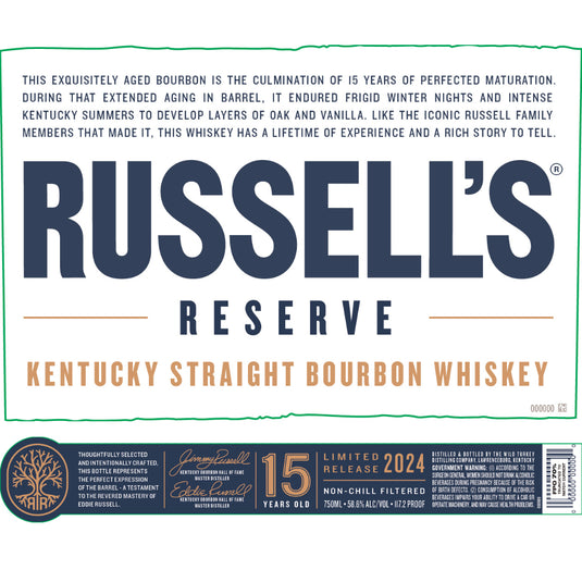Buy Russell’s Reserve 15 Year Old Bourbon 2024 Release® Online