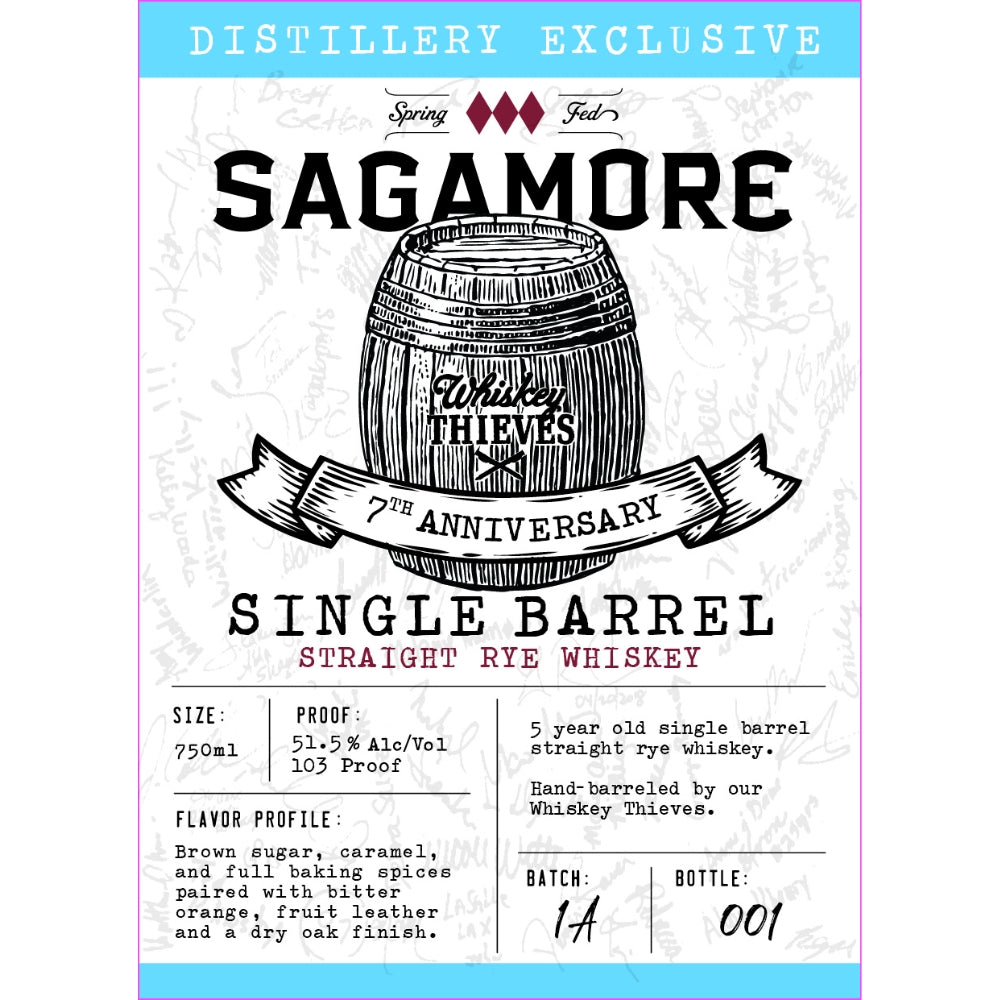 Sagamore 7th Anniversary Single Barrel Straight Rye Whiskey