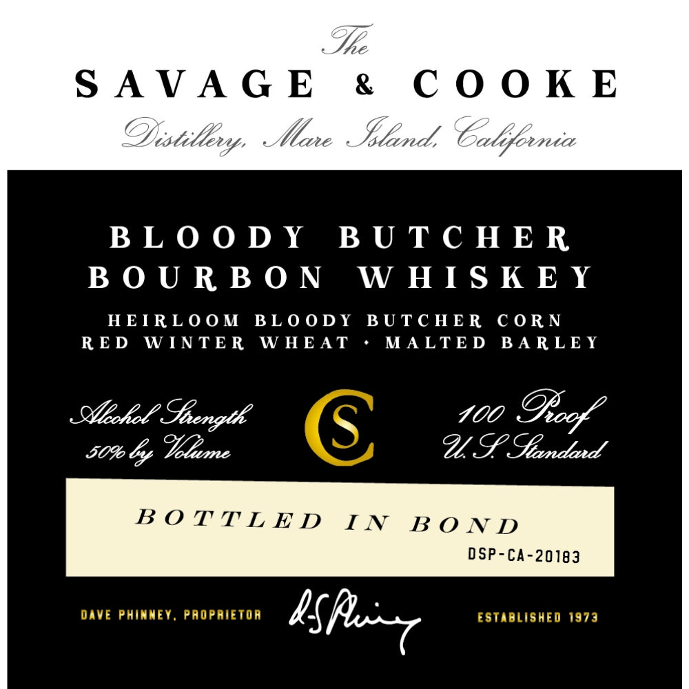 Savage & Cooke Bottled in Bond Bloody Butcher Bourbon Whiskey