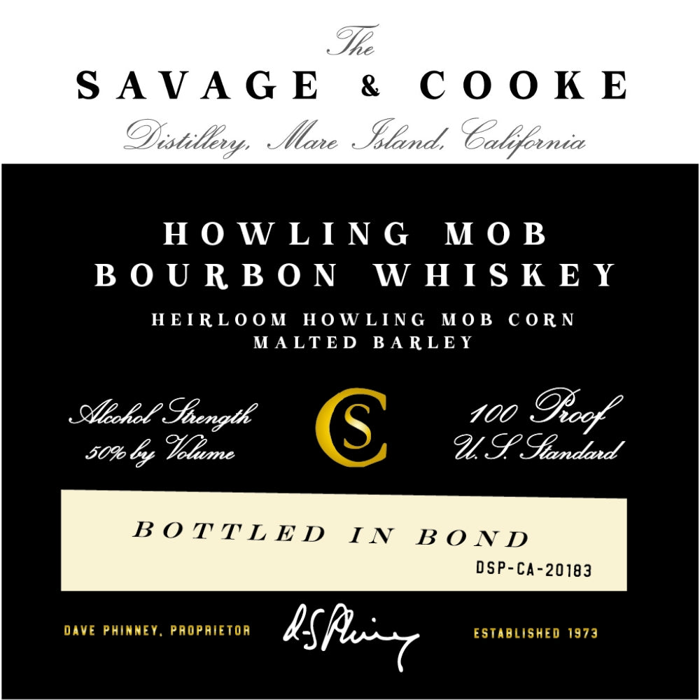 Savage & Cooke Bottled in Bond Howling Mob Bourbon Whiskey