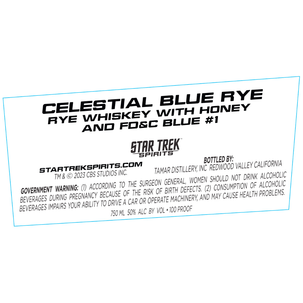 Star Trek Spirits Celestial Blue Rye Whiskey