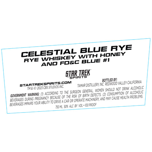 Star Trek Spirits Celestial Blue Rye Whiskey