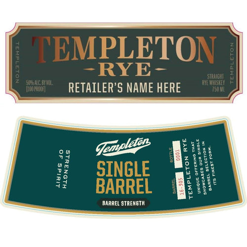 Templeton Single Barrel Barrel Strength Rye Whiskey