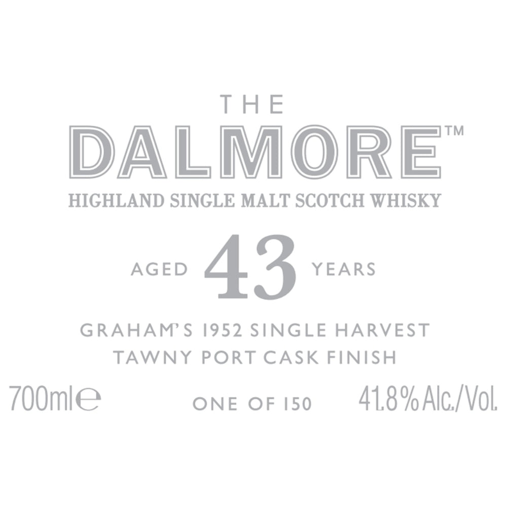 The Dalmore 43 Year Old Graham’s 1952 Single Harvest Tawny Port Cask