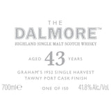 The Dalmore 43 Year Old Graham’s 1952 Single Harvest Tawny Port Cask