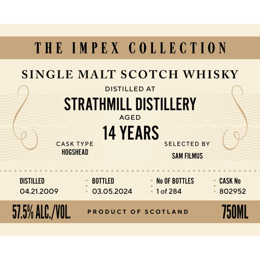 The ImpEx Collection Strathmill Distillery 14 Year Old Whiskey