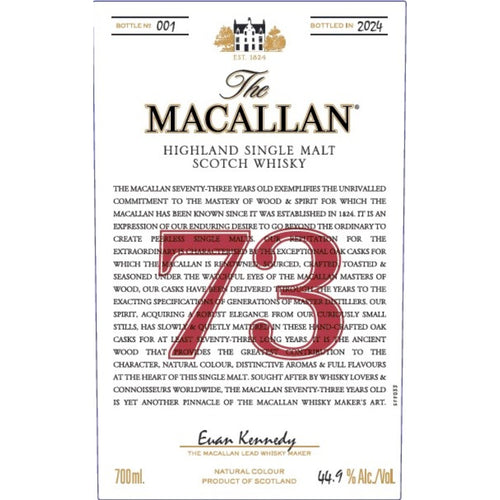 The Macallan 73 Year Old Single Malt Scotch Whiskey
