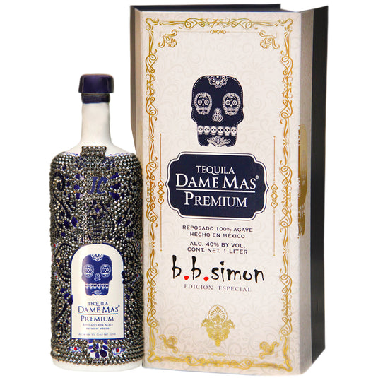 Dame Mas B.B. Simon Limited Edition Premium Reposado Tequila 1 liter Silver Bottle