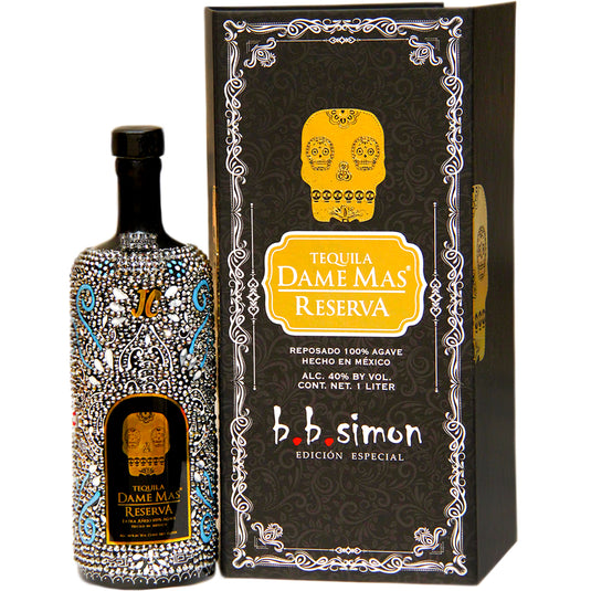 Dame Mas B.B. simon Limited Edition Extra Anejo Tequila 1 liter Silver Bottle