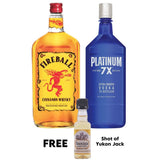Fireball Cinnamon Whisky X Platinum 7X Vodka Combo  Whiskey