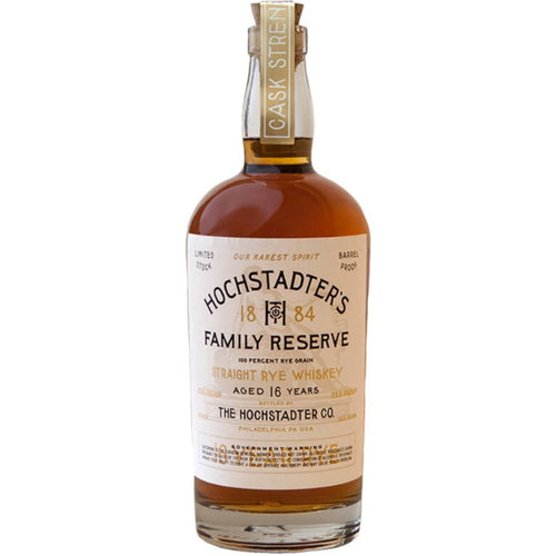 Hochstadter's Family Reserve Cask Strength Straight Rye 16 Year Whiskey