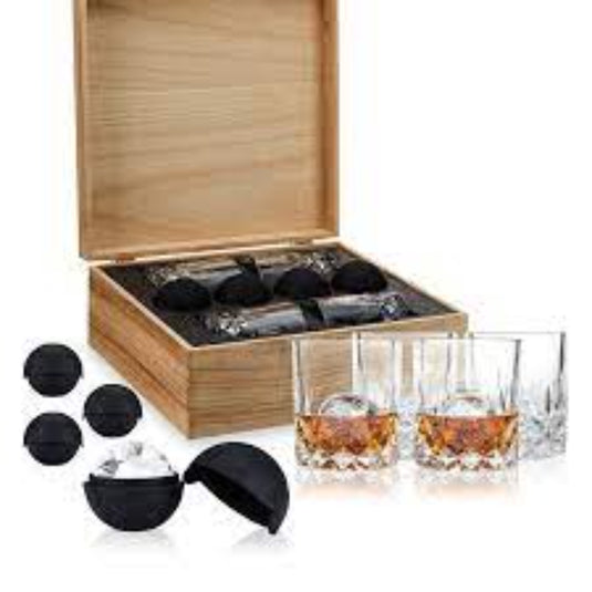 Liquor Glass and Ice Sphere Box Set