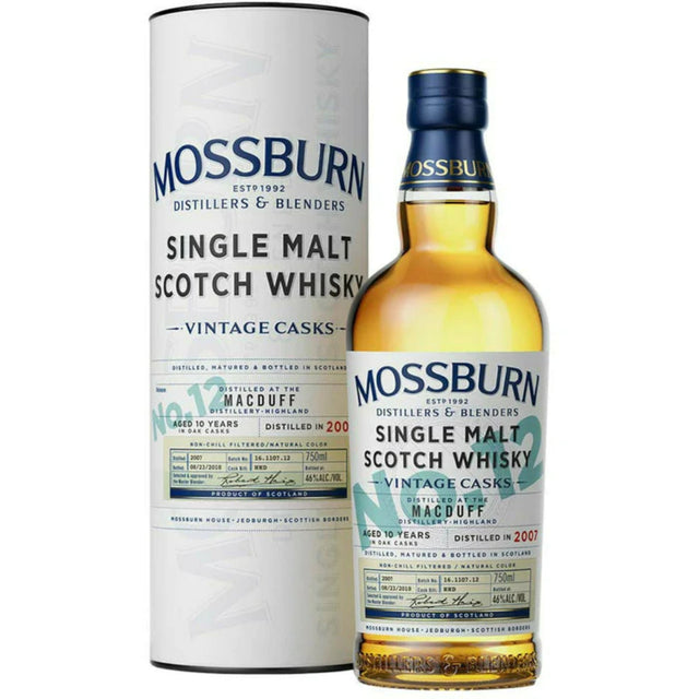 Mossburn Single Malt Scotch Macduff Distillery Vintage Casks 10 Year