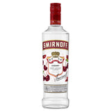 Smirnoff Cherry vodka bottle on a white background