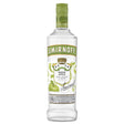 Smirnoff Green Apple vodka bottle on a white background