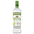 Smirnoff Lime-flavored vodka bottle on a white background