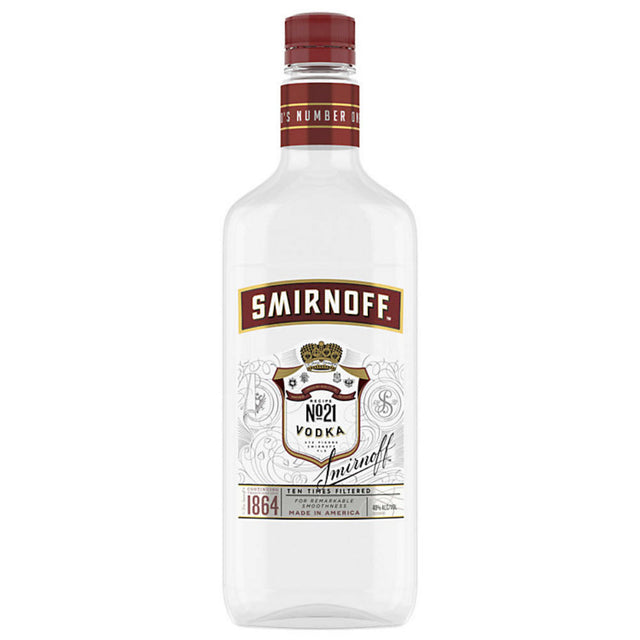 Smirnoff Vodka bottle on a white background