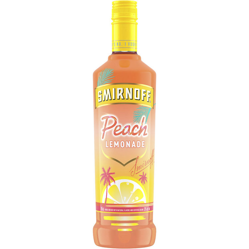 Smirnoff Peach Lemonade bottle on a white background