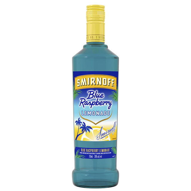 Smirnoff Blue Raspberry Lemonade bottle on a white background