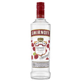 Smirnoff Raspberry vodka bottle on a white background