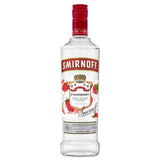 Smirnoff Strawberry flavored vodka bottle on a white background