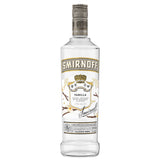 Smirnoff Vanilla vodka bottle on a white background