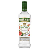 Smirnoff watermelon-flavored vodka bottle on a white background