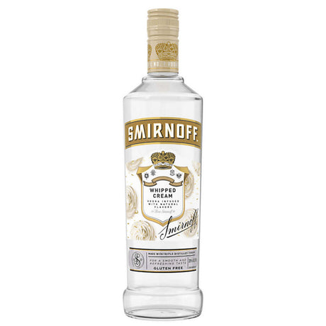 Smirnoff Whipped Cream vodka bottle on a white background