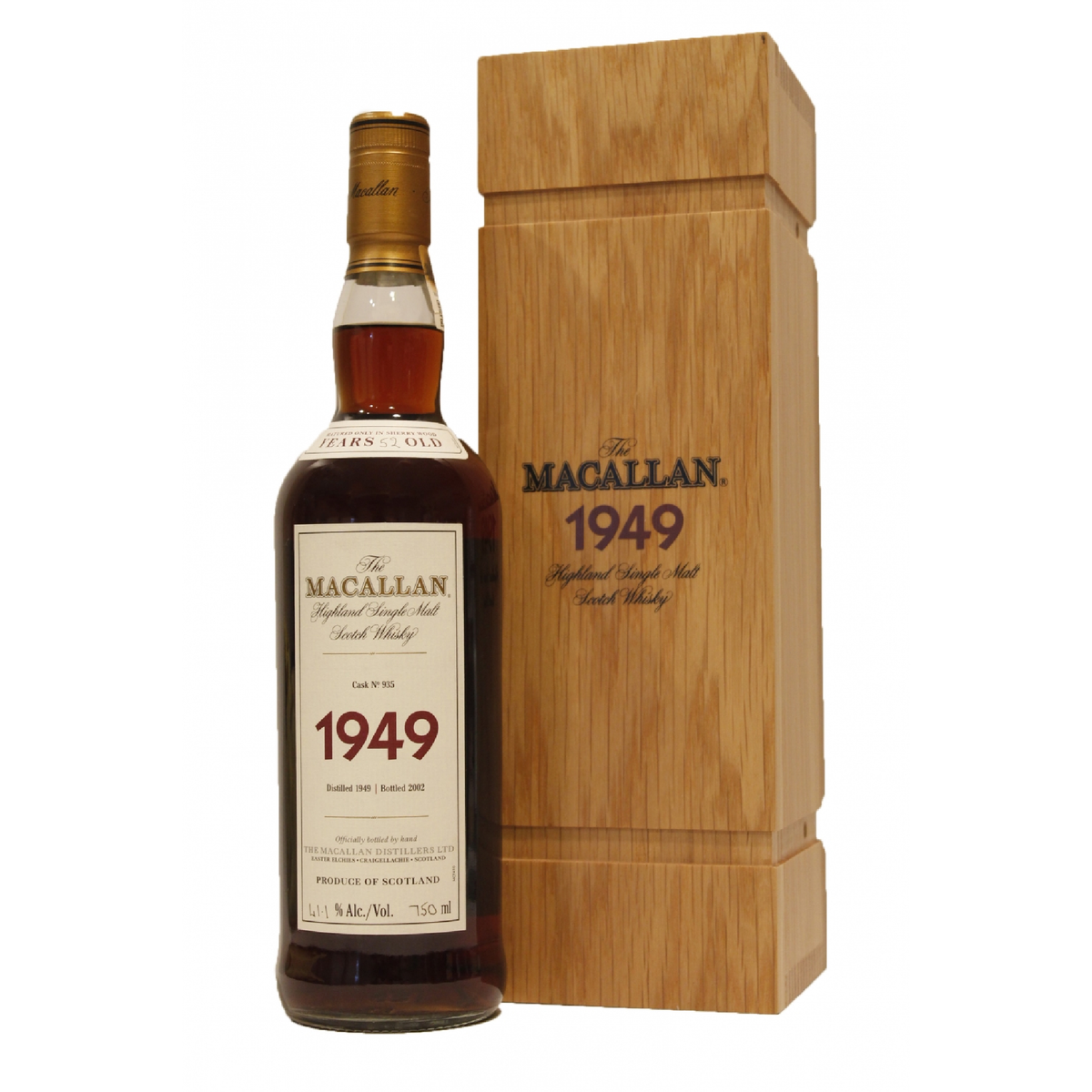 The Macallan Fine & Rare 1949 Vintage Cask 935 Single Malt Scotch Whis ...