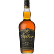 Bottle of Weller 12-year-old bourbon whiskey on a white background