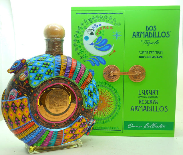 Dos Armadillos Tequila Extra Anejo Reserva Oaxaca Painted